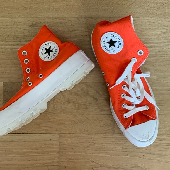 Converse Chuck Taylor All Star Lugged Orange platform Size 9.5 (great condition) - Picture 1 of 1